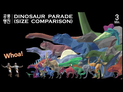 (3 minutes) [English] Dinosaur March | Dinosaur Parade | Dinosaur Size Comparison