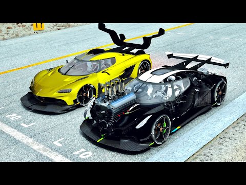 Koenigsegg Godzilla Dragster vs Koenigsegg Tornado Concept - Drag Race 10 KM
