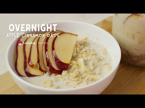 OVERNIGHT OATS - Enjoyable and Effortless Recipe. Apple Cinnamon Flavor, for a Tasty Breakfast