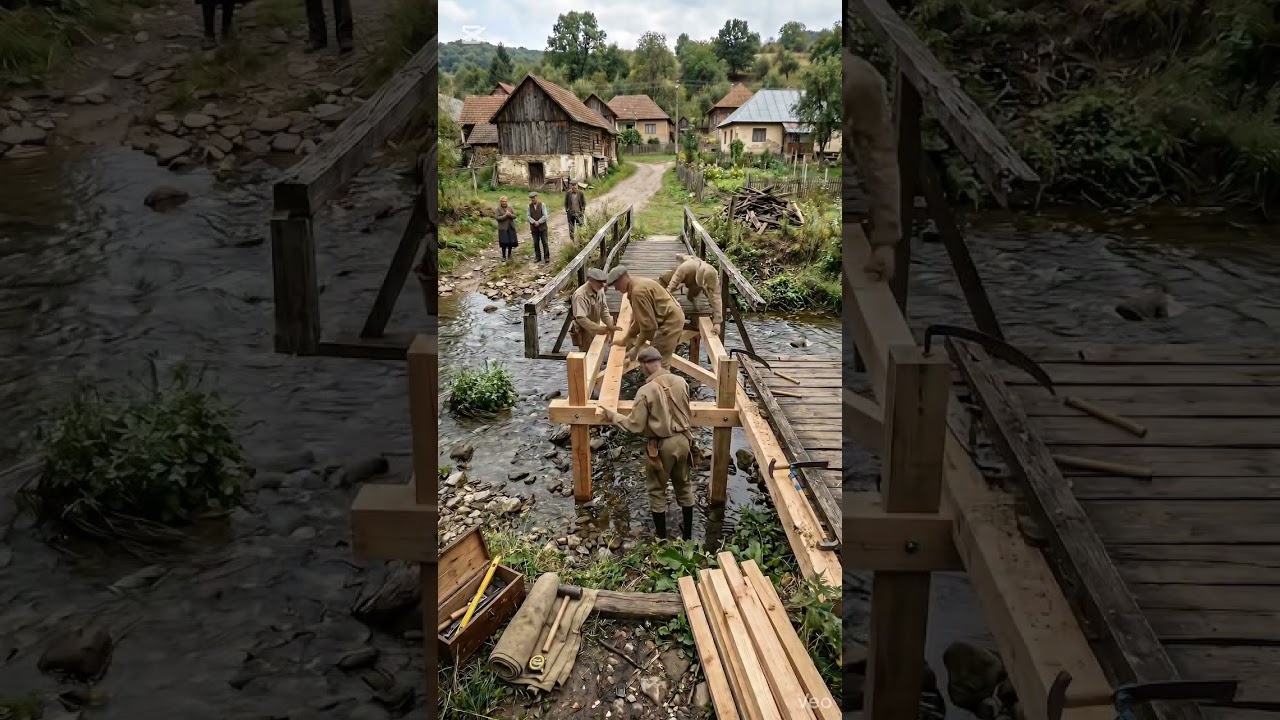 Old Wooden Bridge Restored | Rural Community (Before&After Timelapse) #shorts #ruralmatters
