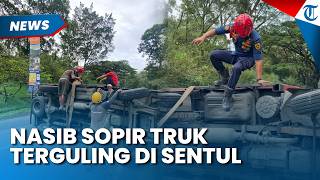 KECELAKAAN TRUK Engkel Terguling di Sentul Bogor, Damkar Langsung Turun Tangan