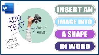 Insert an IMAGE into a SHAPE and add text in WORD | Word tutorials