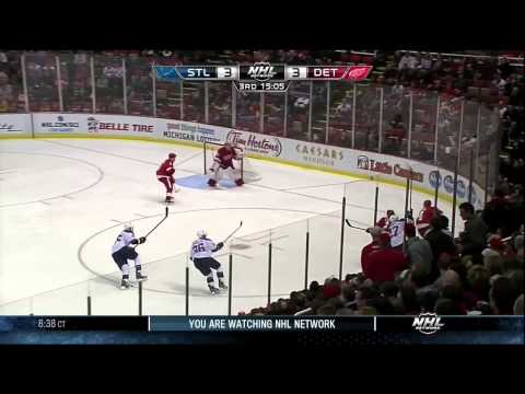 Jonathan Ericsson goal 1 Feb 2013 St. Louis Blues vs Detroit Red Wings NHL Hockey