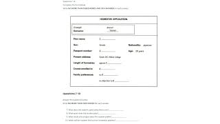 Homestay Application With Answers | IELTS LISTENING SECTION-1