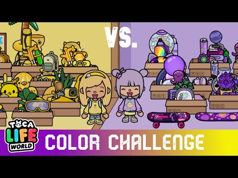 Color Challenge: Yellow vs. Purple - TocaLife 🥎💜🍋🍇💛