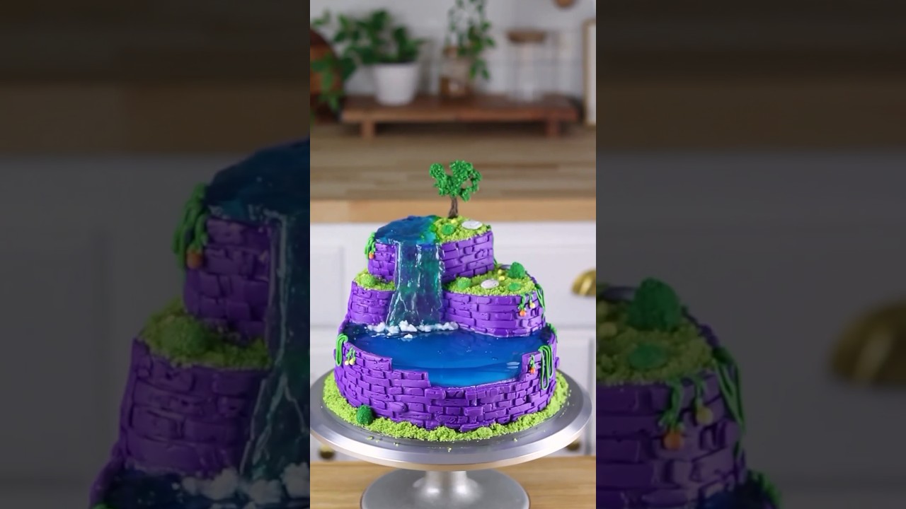 Making an Island Cake! 🏝️ #dessert