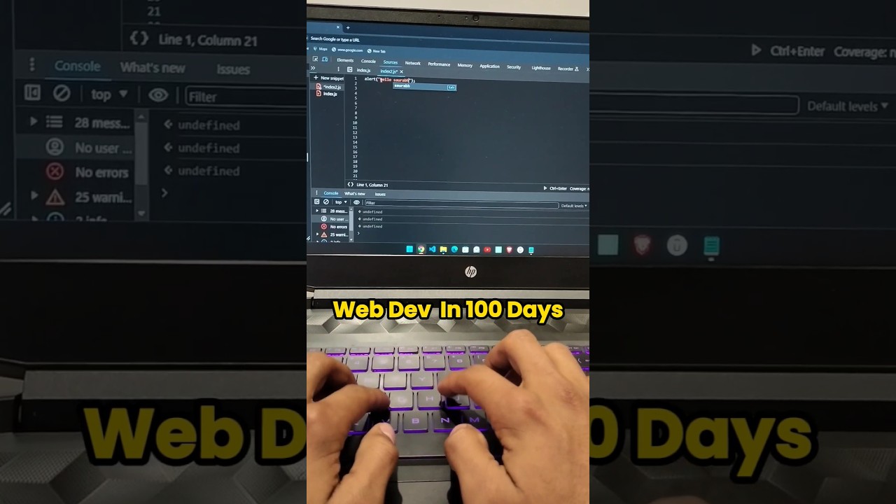 Web Development in 100 Days💪💻, Is it Possible?#coding #shorts