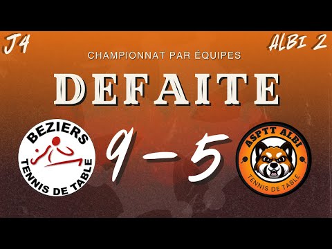 Albi Tennis de Table - highlight best points - match par équipe Albi 2 J4