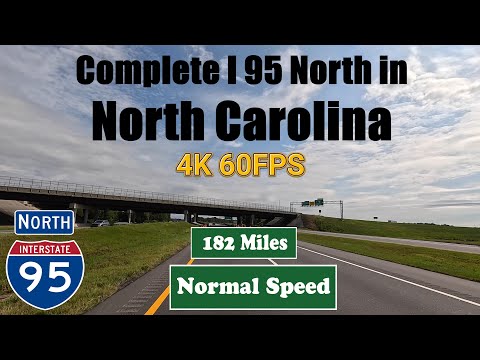 4k Complete I 95 North in North Carolina. 182 Miles. Interstate 95 North
