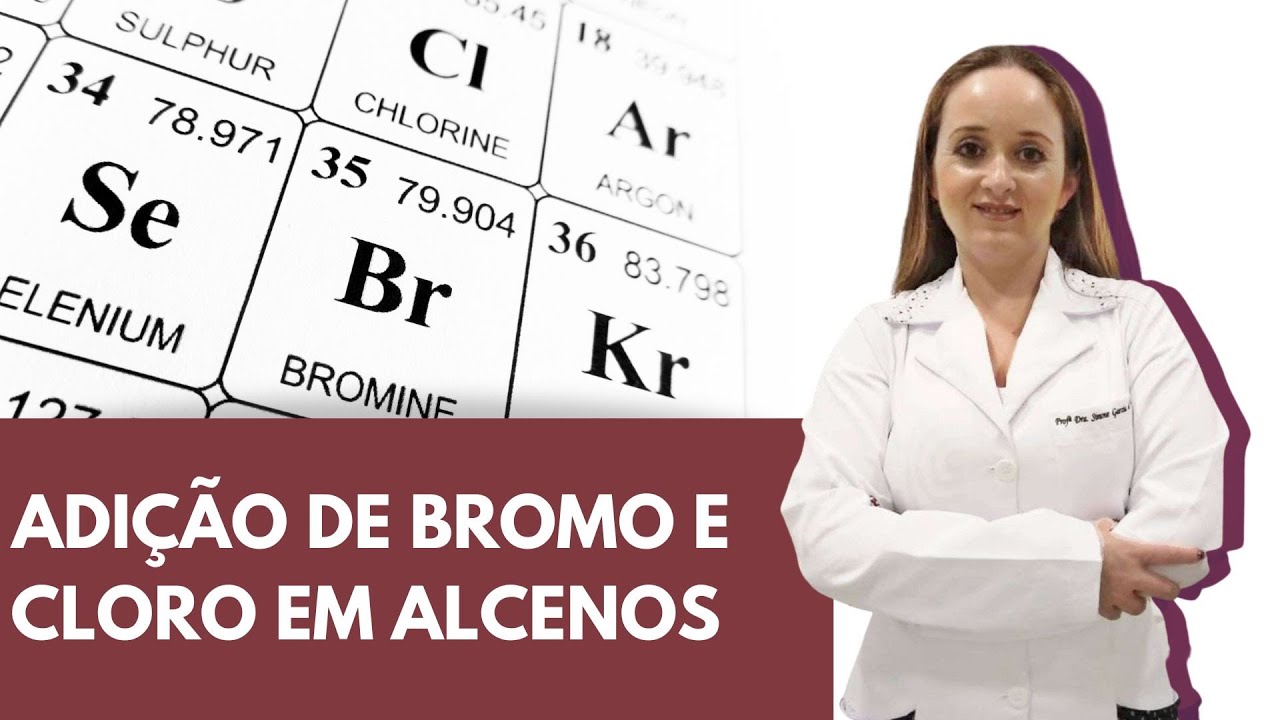 Reação de adição de Bromo (Br2) e Cloro (Cl2) em alcenos