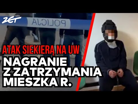 M0RDERSTWO NA UW. Nowe nagranie z zatrzymania zbrodniarza z siekierą