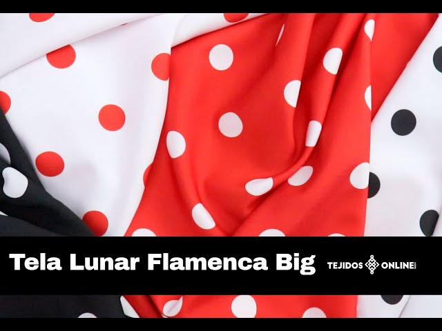 Vídeo relacionado con TEJIDO DE POPELÍN CON LUNARES SERIE CANDELA DE ANCHO 160cm POR METRO ESPECIAL PARA TRAJES DE FLAMENCA Y DECORACIÓN (BLANCO SOBRE CORAL, 1 METRO)