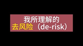 我所理解的去风险