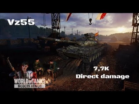 Vz55 in Paso de halfaya:7,7K direct damage :Wot console - World of Tanks