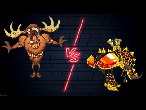 Woodie moose VS Dragonfly boss fight (+Larvae Rock Farm)