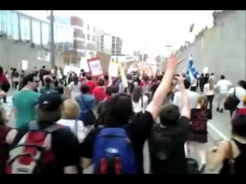 Manifestation Étudiante du 22 mars 2012 vue de l'intérieur...