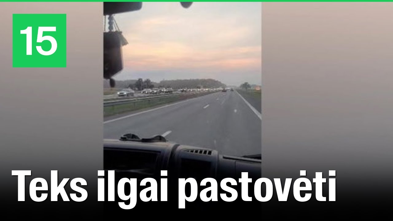 Didžiulė mašinų spūstis ties Kaunu