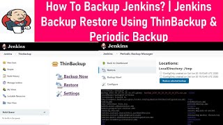 How To Backup Jenkins? | Jenkins Backup Restore Using ThinBackup &amp; Periodic Backup | Thetips4you