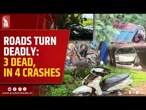 Three Killed in Separate Road Accidents Across Goa; Major Mishap Averted Near University Circle