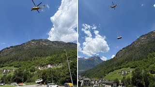 Valmalenco, la strada è franata ma l'estate è salva: i pulmini-navetta trasportati in quota con l...
