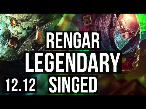 RENGAR vs SINGED (TOP) | Legendary, 13/3/12, 1.3M mastery | EUW Master | 12.12