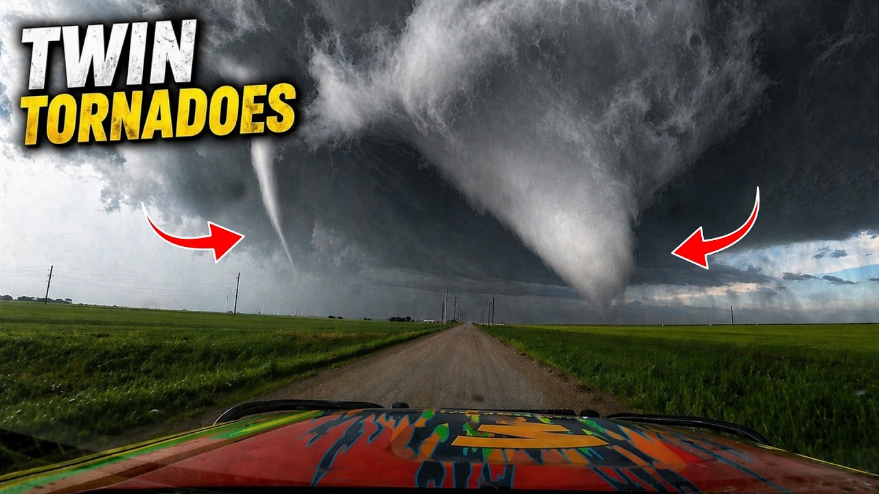 VIOLENT Twin Tornadoes in Oklahoma - Extreme Close Range Intercept