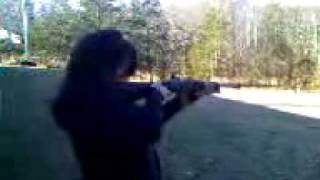 preview picture of video 'Lisa shooting my Ruger Mini 14 Pt 1'