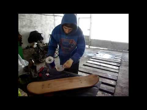 подробный ремонт и покраска деки доски скейта