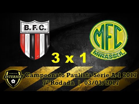 BOTAFOGO 3 X 1 MIRASSOL - CAMPEONATO PAULISTA SÉRIE A1 2017 - 7ª RODADA