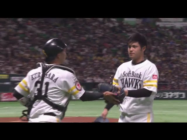 【8回表】ホークスのドラフト1位ルーキー・甲斐野がランナーを出すもダブルプレーで切り抜ける!! 2019/3/3 H-T