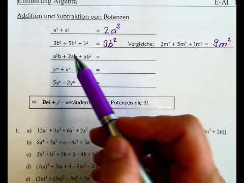 Algebra Potenzen addieren subtrahieren