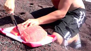 preview picture of video 'How to cut Watermelon....easy and quick way!!! BenjiManTV'