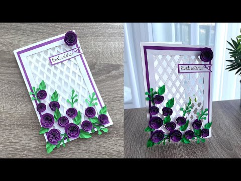 Beautiful Handmade Greeting Card for Birthday/Anniversary/Festivals - DIY Weaving Card Idea