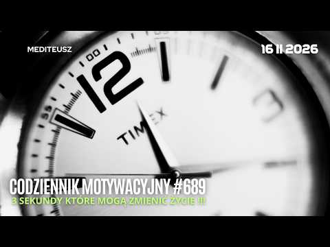 CODZIENNIK MOTYWACYJNY #689 16 II 2026 TRZY SEKUNDY KTÓRE MOGĄ ZMIENIĆ ŻYCIE....!!!