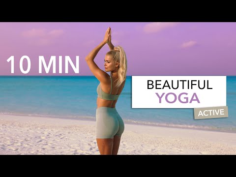 10 MIN BEAUTIFUL YOGA - Active & Flowy - full body strength & deep stretching I Pamela Reif