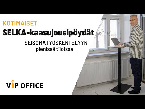 Kaasujousella korkeussäädettävät SELKA-pöydät seisomatyöhön kotitoimistolla