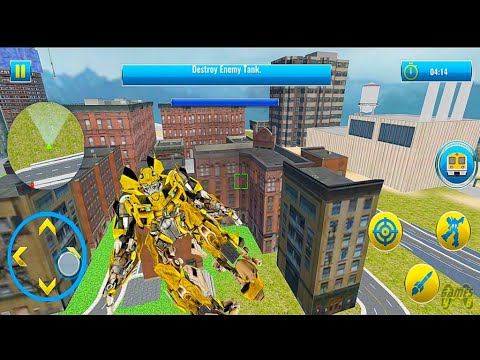Futuristic Flying Train Bumblebee Robot Wars: Robot Transform Game - Android Gameplay