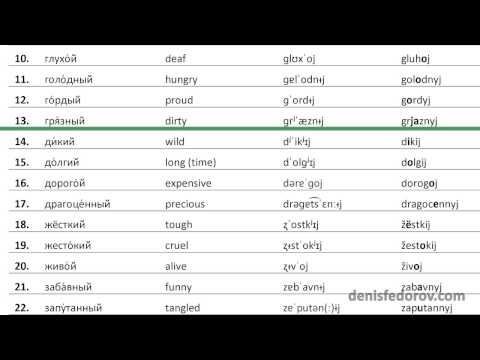 90 Russian common adjectives reading