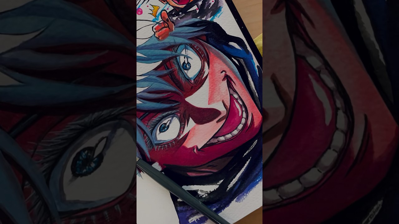 【呪術廻戦】五条悟描いてみた！【アナログ・イラストメイキング・水彩絵の具】#gojosatoru #jujutsukaisen