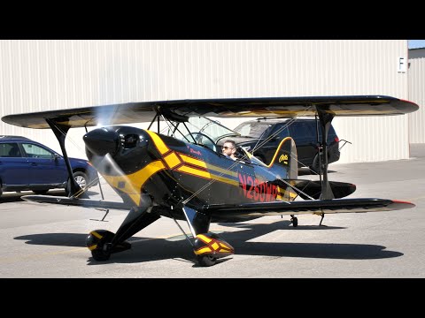 Fast Takeoff in a Pitts Special Biplane - Van Nuys California