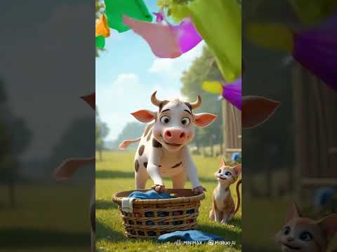 Kind Cow helps Duckling 🐤 |  Cute Cow Story for Kids | Heartwarming Short  Farm Animal story #cow