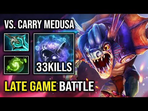 How to Play Late Game Slark Against Hard Carry Medusa in 7.33b with Max Level 30 Dota 2