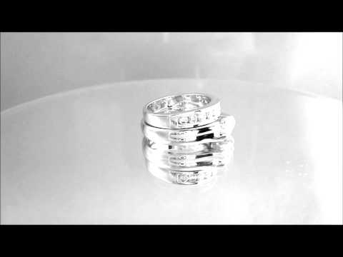 14K WHITE GOLD ROUND CUT DIAMOND ENGAGEMENT RING AND BAND TENSION SET 1.25CTW - ASW - 357