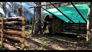 Building a Bushcraft Shelter -Its Starting to Look Like Something..  - Episode 2