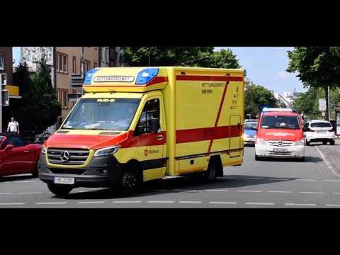 Bremen | RTW-Malteser + BF-NEF mit Polizei Begleitung zum Klinikum-Mitte