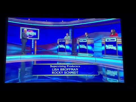 Jeopardy short end credits, Kevin Walsh Day 2 (10/9/20)