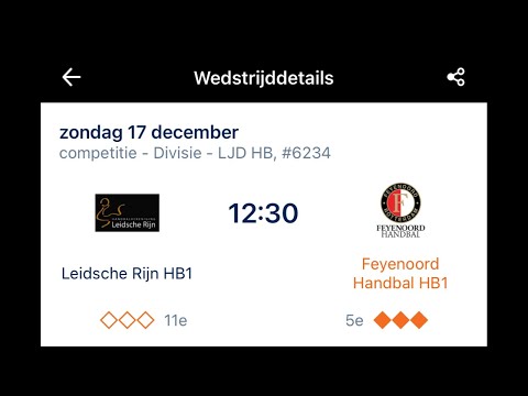 Leidsche Rijn HB1 - Feyenoord Handbal HB1