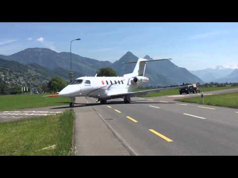 Pilatus PC-24 HB-VXA is crossing the main street