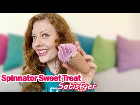 SATISFYER_White Treat Lay-On vibratorius Rožinės rudos spalvos ledo kūgio vibratorius video