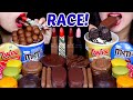 ASMR LEFTOVER DESSERT RACE MALTESERS M M S TWIX ICE CREAM EDIBLE LIPSTICKS MARSHMALLOW TICO 먹방